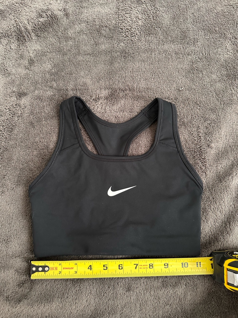 Nike Black Racerback Sports Bra with White Swoosh